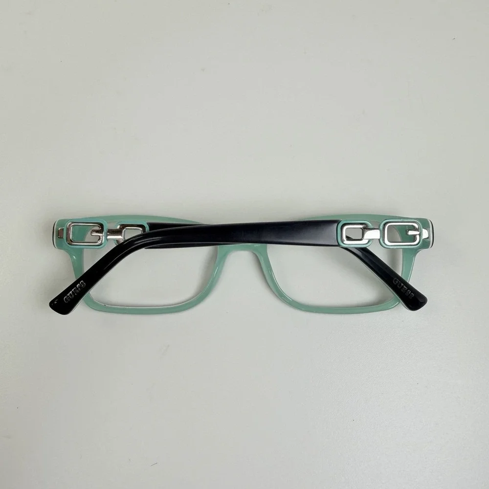 Guess GU2406 BLGRN Eyeglasses Frames Black Green Rectangular 52-17-135